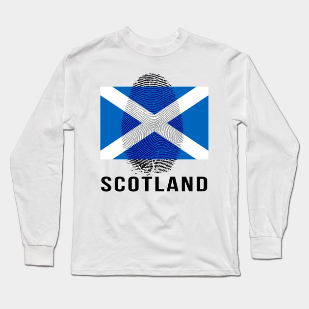 Scotland Flag DNA Long Sleeve T-Shirt by Rocky Ro Designs